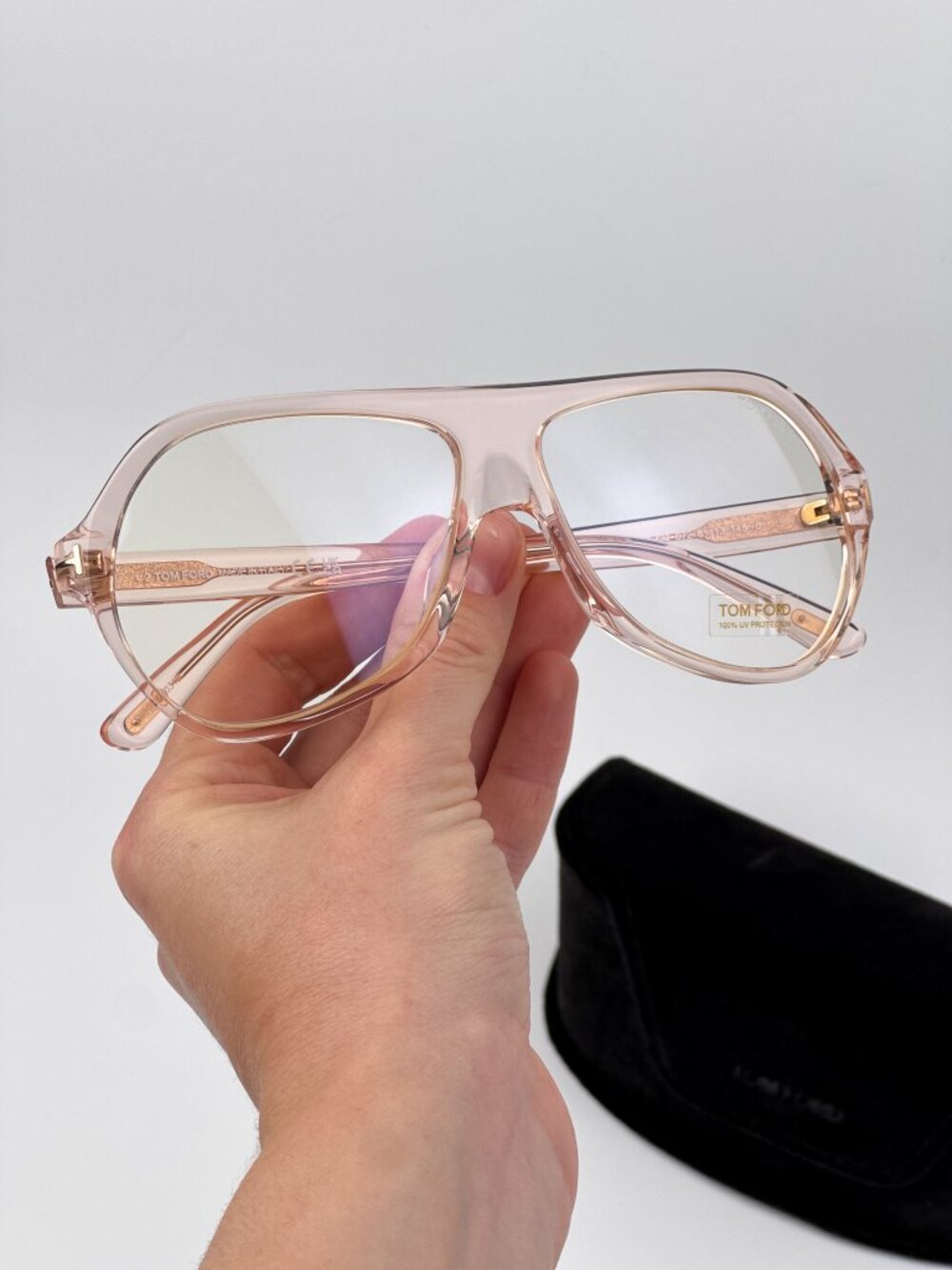 TOM FORD FT0732/S 072 SHINY TRANSPARENT PINK PILOT SUNGLASSES
